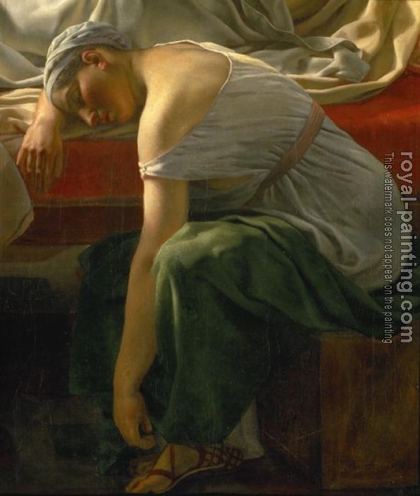 Christoffer Wilhelm Eckersberg : En sovende kvinde i antik dragt
